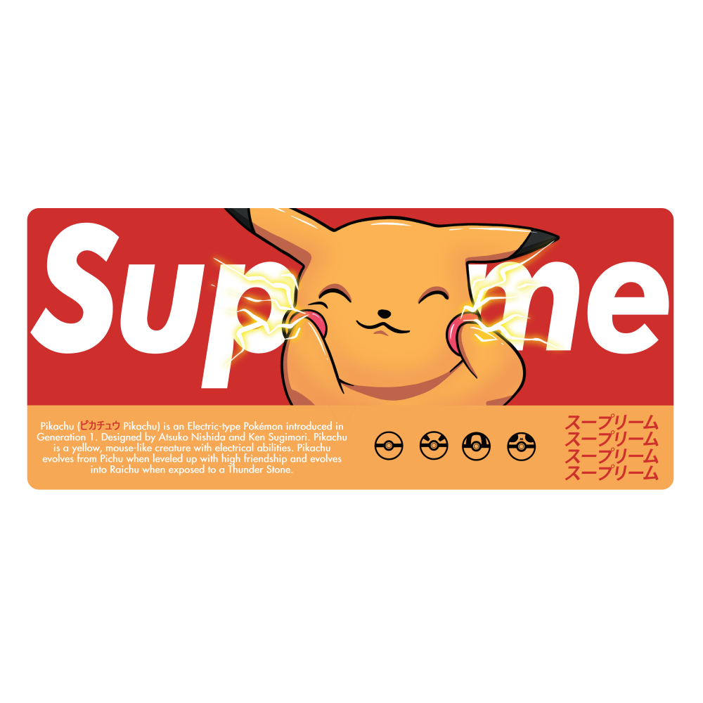 Supreme 2025 pikachu sticker